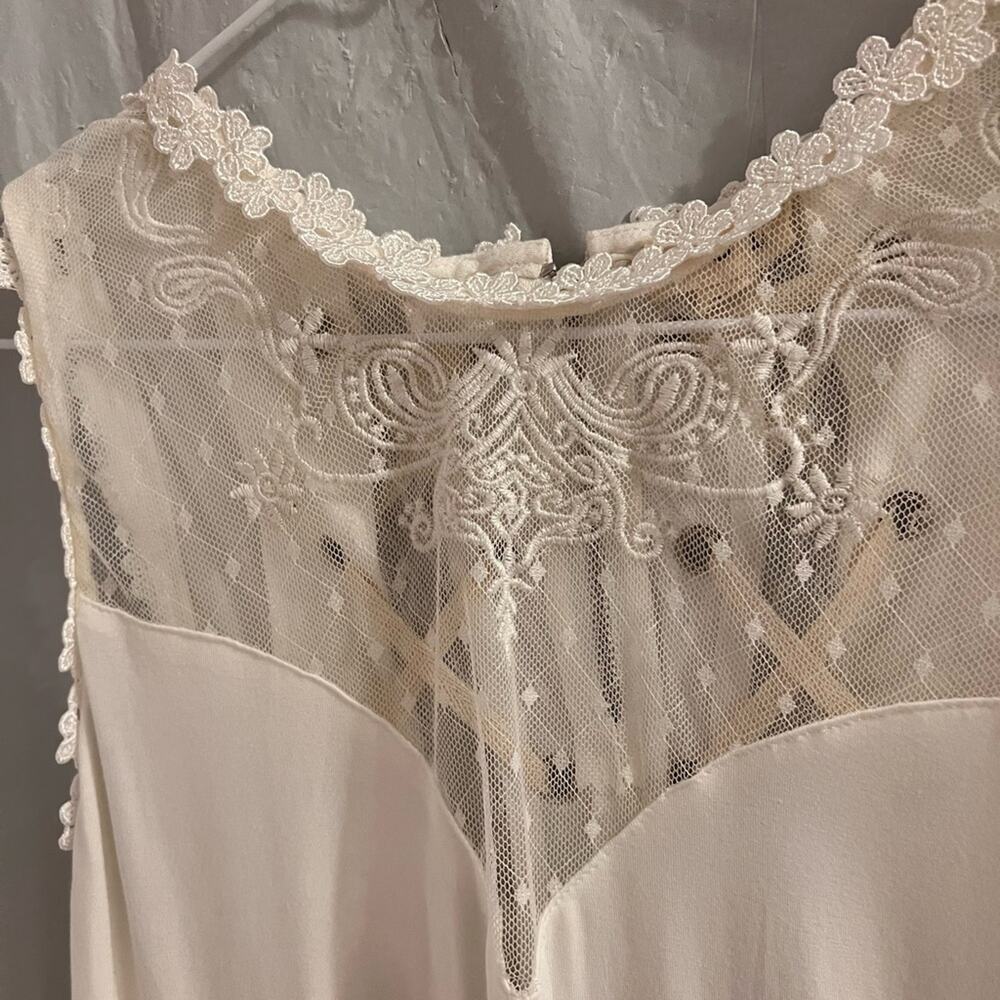 Pol white lace up mixed media gypsy Victorian renaissance top size m - Picture 3 of 4